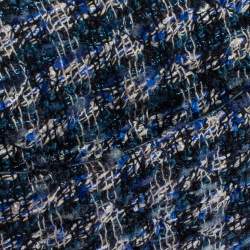 Pre Owned Chanel Blue/White Quilted Tweed Reissue 2.55 Classic 224 Flap Bag