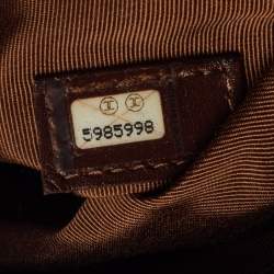 Pre Owned Chanel Brown Caviar Leather Vintage Wooden Handle Tote
