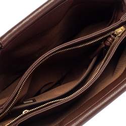 Pre Owned Chanel Brown Caviar Leather Vintage Wooden Handle Tote