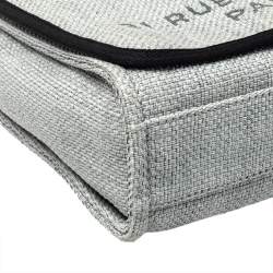 Pre Owned Chanel Grey Raffia Deauville Messenger Bag