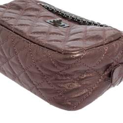 Pre Owned Chanel Rose Fonce Quilted Leather Small Reissue 2.55 Camera Bag