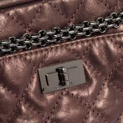 Pre Owned Chanel Rose Fonce Quilted Leather Small Reissue 2.55 Camera Bag