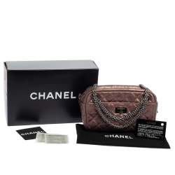 Pre Owned Chanel Rose Fonce Quilted Leather Small Reissue 2.55 Camera Bag