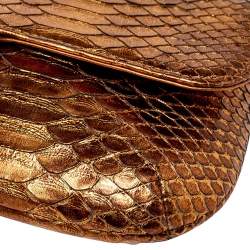 Pre Owned Chanel Metallic Bronze Python Tassel Flap Bag