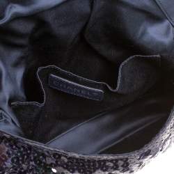 مملوكة مسبقًا Chanel Navy Blue Sequins CC Half Moon Clutch