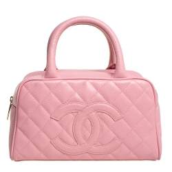 2004 Chanel by Karl Lagerfeld Beige Quilted Leather Top Handle Mini Bag