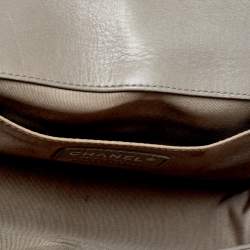 Pre Owned Chanel Grey Quilted Leather Medium Boy Flap Bag