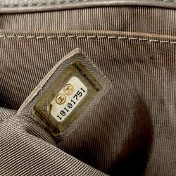 Pre Owned Chanel Grey Quilted Leather Medium Boy Flap Bag