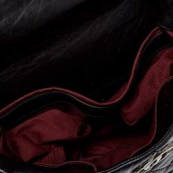 Pre Owned Chanel Black/Red Quilted Aged Leather Large Portobello Top Handle Bag