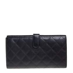 مملوكة مسبقًا Chanel Black Quilted Leather Cambon Ligne Flap Wallet