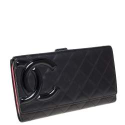مملوكة مسبقًا Chanel Black Quilted Leather Cambon Ligne Flap Wallet