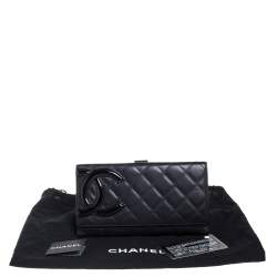 مملوكة مسبقًا Chanel Black Quilted Leather Cambon Ligne Flap Wallet
