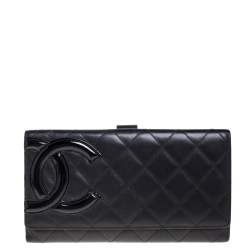 مملوكة مسبقًا Chanel Black Quilted Leather Cambon Ligne Flap Wallet