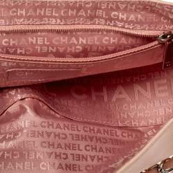 Pre Owned Chanel Peach Leather Accordion Flap Hobo