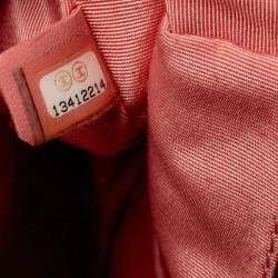 Pre Owned Chanel Pink Quilted Leather East West Valentine Charms Flap Bag