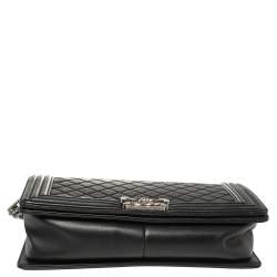 مملوكة مسبقًا Chanel Black Quilted Leather New Medium Boy Flap Bag