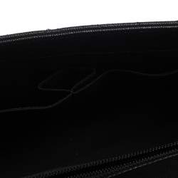 Pre Owned Chanel Black Chevron Leather Large Coco Top Handle Bag