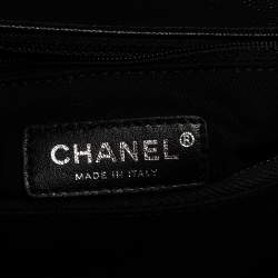 Pre Owned Chanel Black Chevron Leather Large Coco Top Handle Bag