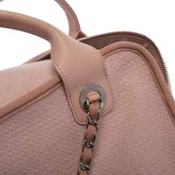 Pre Owned Chanel Pink Canvas Deauville Bowler Bag