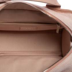 Pre Owned Chanel Pink Canvas Deauville Bowler Bag