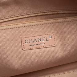 Pre Owned Chanel Pink Canvas Deauville Bowler Bag