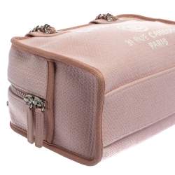 Pre Owned Chanel Pink Canvas Deauville Bowler Bag