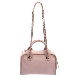 Pre Owned Chanel Pink Canvas Deauville Bowler Bag