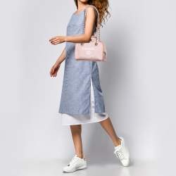 Pre Owned Chanel Pink Canvas Deauville Bowler Bag