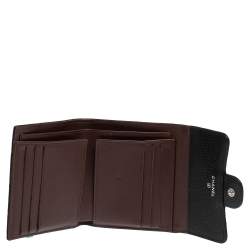 Pre Owned Chanel Black Caviar Quilted Leather Trifold Flap Wallet
