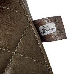 Pre Owned Chanel Olive Green Quilted Leather Small Classic Single Flap Bag