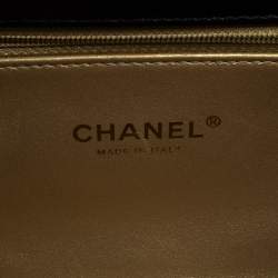 Pre Owned Chanel Black Quilted Leather Small Flap Chain Top Handle Bag 