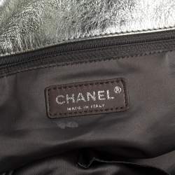 Pre Owned Chanel Silver Perforated Leather XL Rodeo Drive Tote