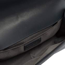 Pre Owned Chanel Grey Leather Medium Boy Flap Bag