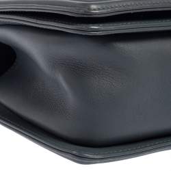 Pre Owned Chanel Grey Leather Medium Boy Flap Bag