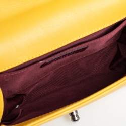 Pre Owned Chanel Yellow Quilted Velvet Small Boy Flap Bag