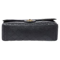 مملوكة مسبقًا Chanel Black Quilted Caviar Leather Maxi Classic Single Flap Bag