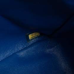 Pre Owned Chanel Blue Quilted Lambskin Leather Jumbo Classic Single Flap Bag