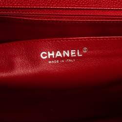مملوكة مسبقًا Chanel Red Quilted Caviar Leather Maxi Classic Single Flap Bag