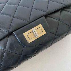 مملوكة مسبقًا Chanel Black Calf Leather Anniversary 2.55 Reissue 227 Flap Bag
