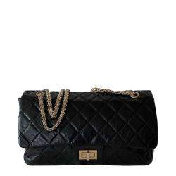مملوكة مسبقًا Chanel Black Calf Leather Anniversary 2.55 Reissue 227 Flap Bag