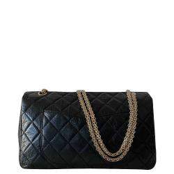 مملوكة مسبقًا Chanel Black Calf Leather Anniversary 2.55 Reissue 227 Flap Bag
