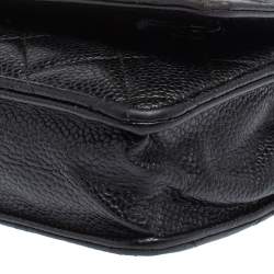 مملوكة مسبقًا محفظة بسلسلة شانيل كلاسيك جلد كافيار مبطن أحمر