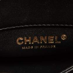 Pre Owned Chanel Black Quilted Leather Knock On Wood Top Handle Bag
