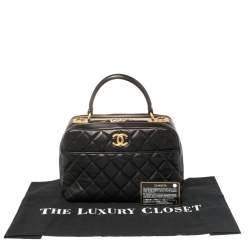 Pre Owned Chanel Black Quilted Leather Large Trendy CC Bowler Bag