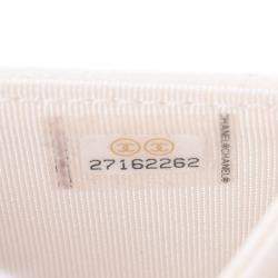 Pre Owned Chanel White Caviar Leather CC Wallet