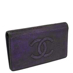 Chanel Metallic Purple Leather CC Bifold Wallet