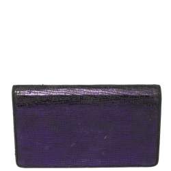 Chanel Metallic Purple Leather CC Bifold Wallet