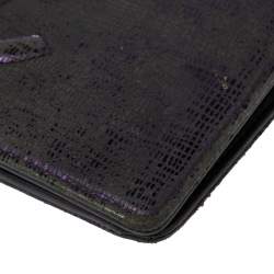 Chanel Metallic Purple Leather CC Bifold Wallet