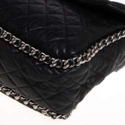 مملوكة مسبقًا Chanel Black Quilted Leather Jumbo Chain Around Flap Bag