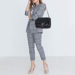 مملوكة مسبقًا Chanel Black Quilted Leather Jumbo Chain Around Flap Bag